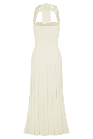 Jacqui Halter Örgü Midi Elbise - Fildişi