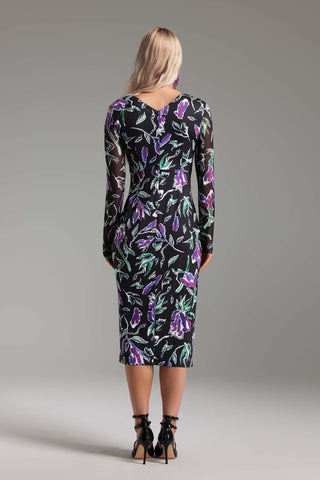 Jane Çiçek Desenli Midi Elbise