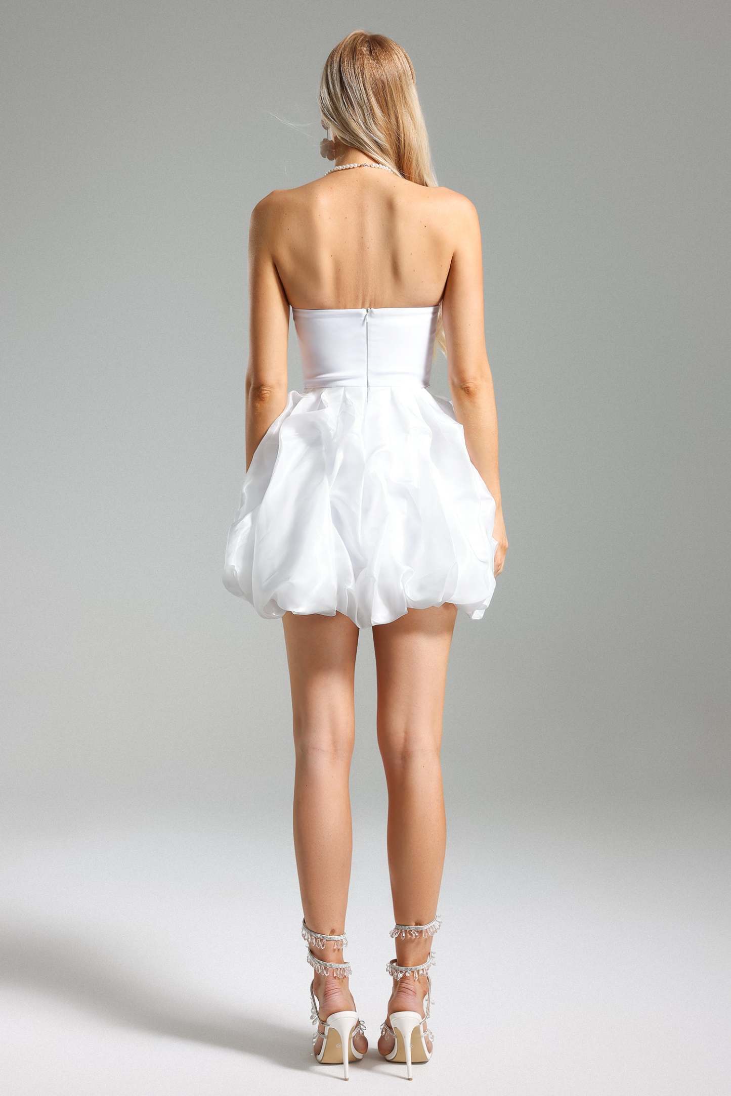 Janka Çiçek Desenli Transparan Mini Elbise