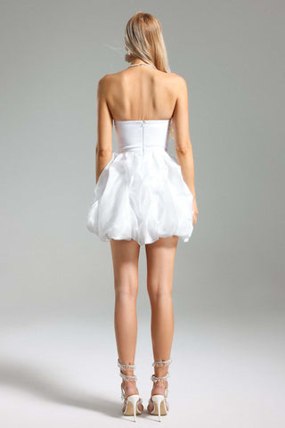 Janka Çiçek Desenli Transparan Mini Elbise