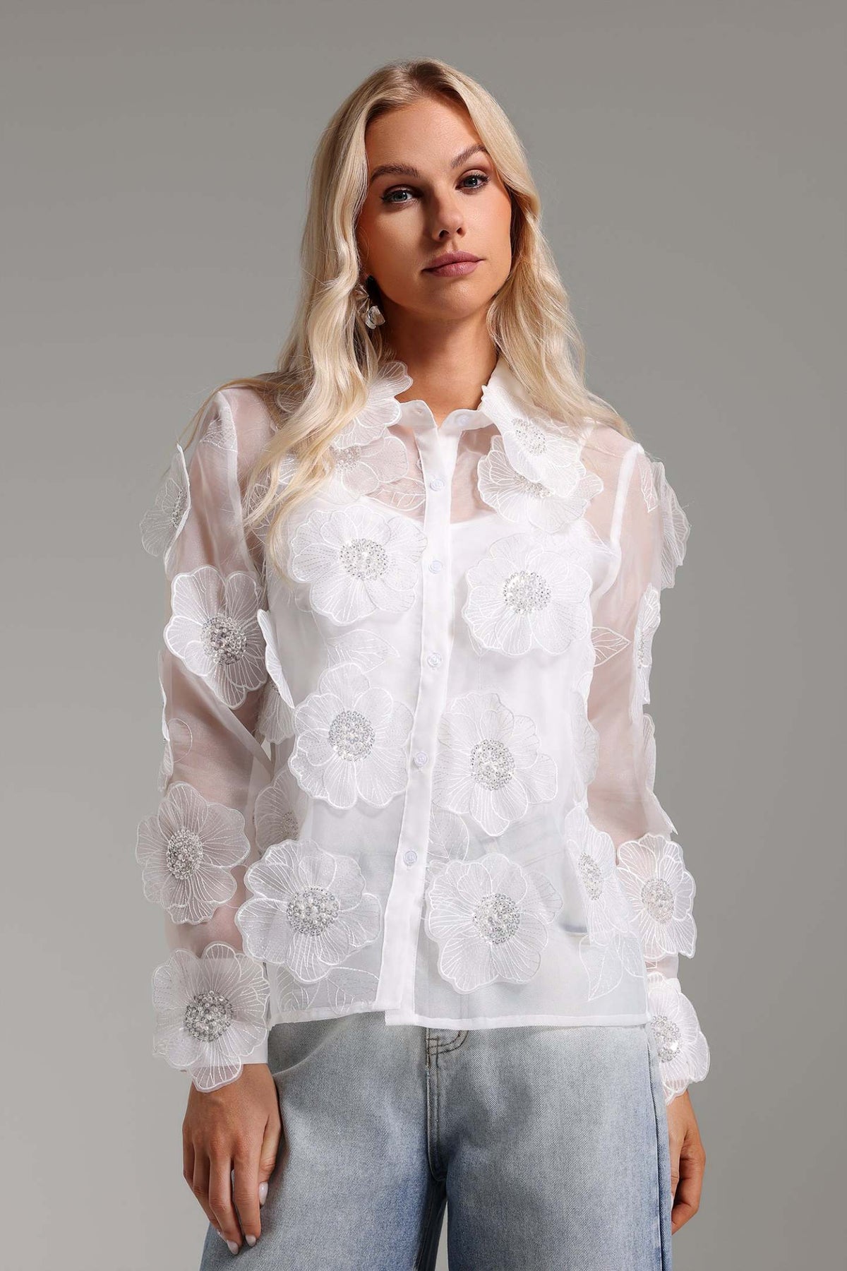 Josie Taş Detaylı Organze Bluz