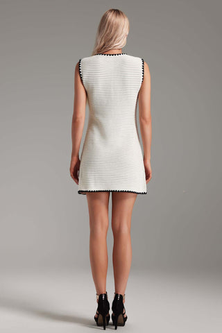 Ksenia Altın Düğmeli Mini Elbise