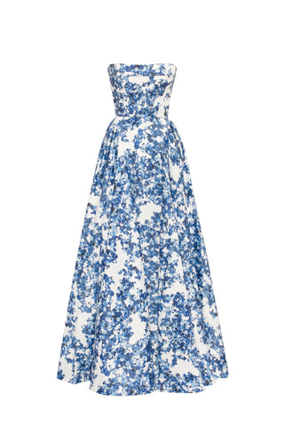 Flora Blossom Strapless Maxi Elbise