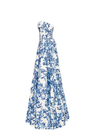 Flora Blossom Strapless Maxi Elbise