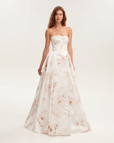 Blossom Elegance Straplez Elbise