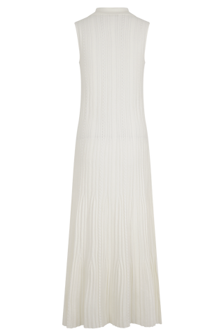 Margie Kolsuz Triko Midi Elbise - Beyaz