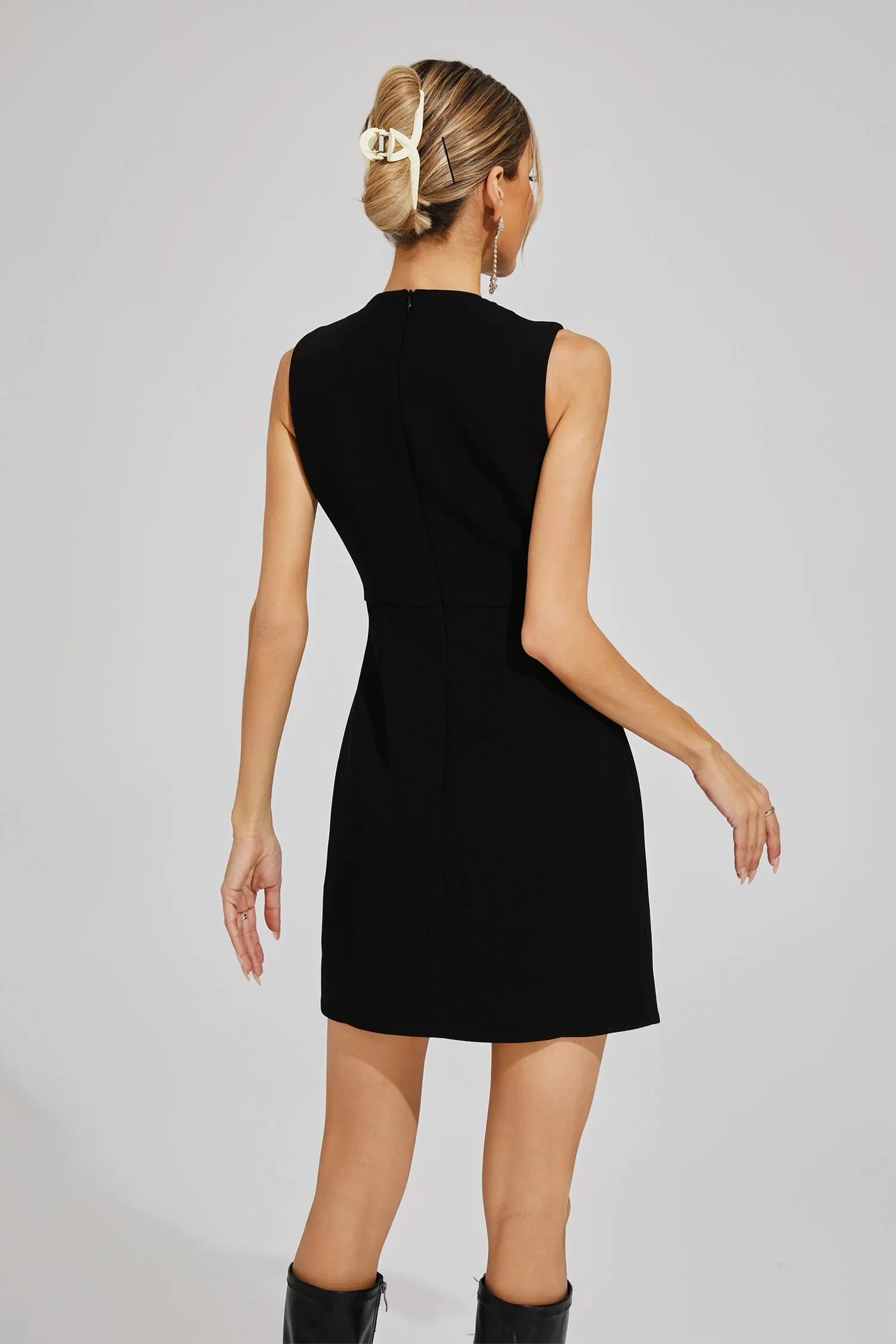 Evdokia Siyah Kelebekler Mini Elbise