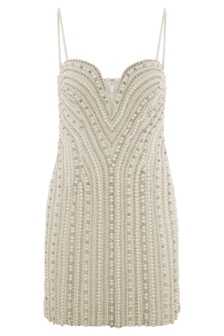 Naveena Taşlı Mini Elbise - Gümüş