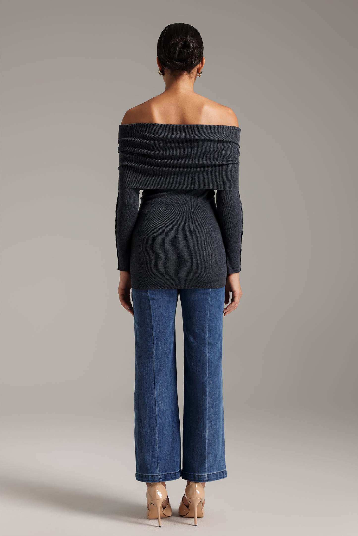 Nettie Omuzları Açık Örgü Üst