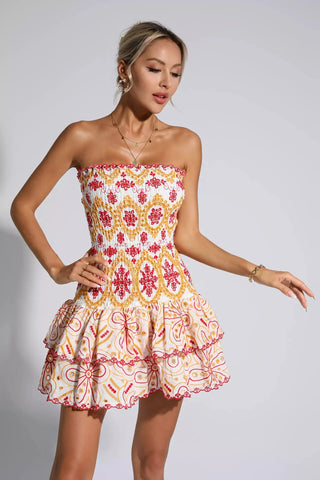 Rosemary Ruffle Mini Elbise