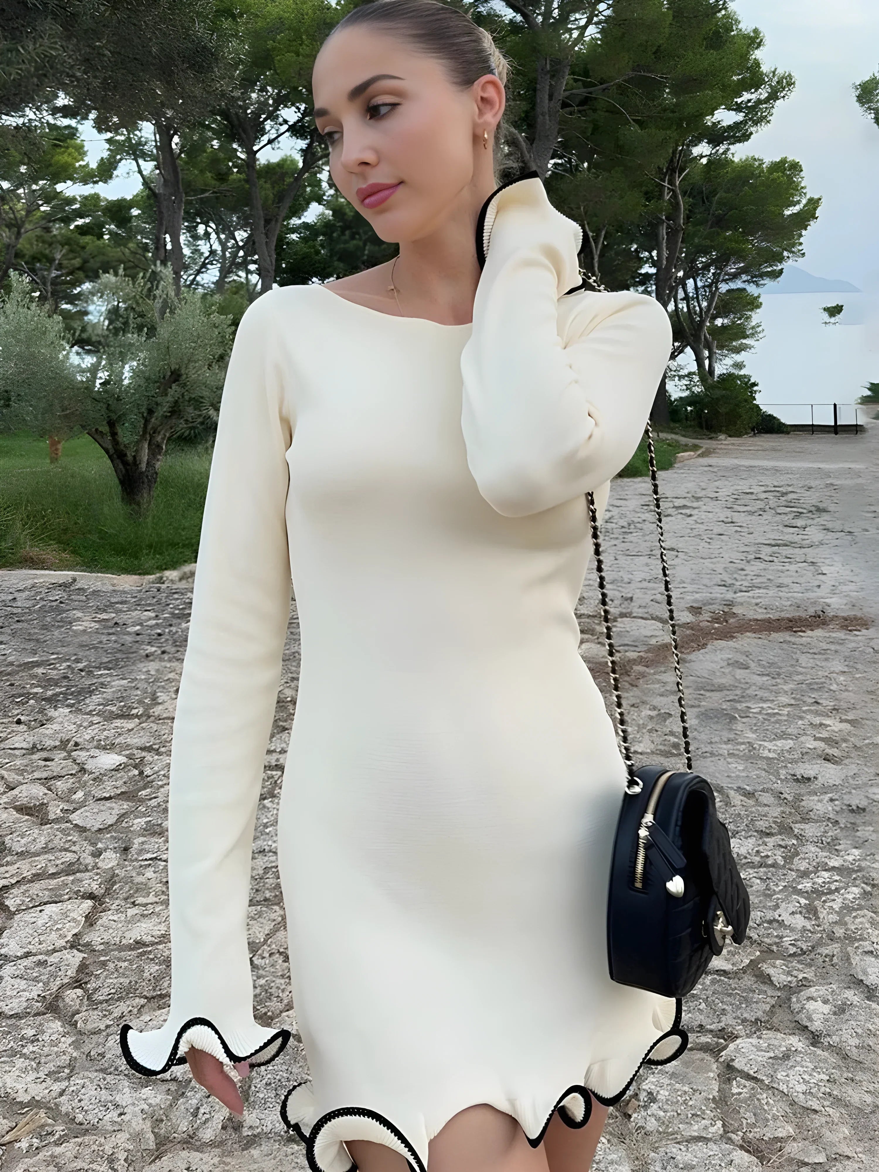 Wave Edge Mini Elbise