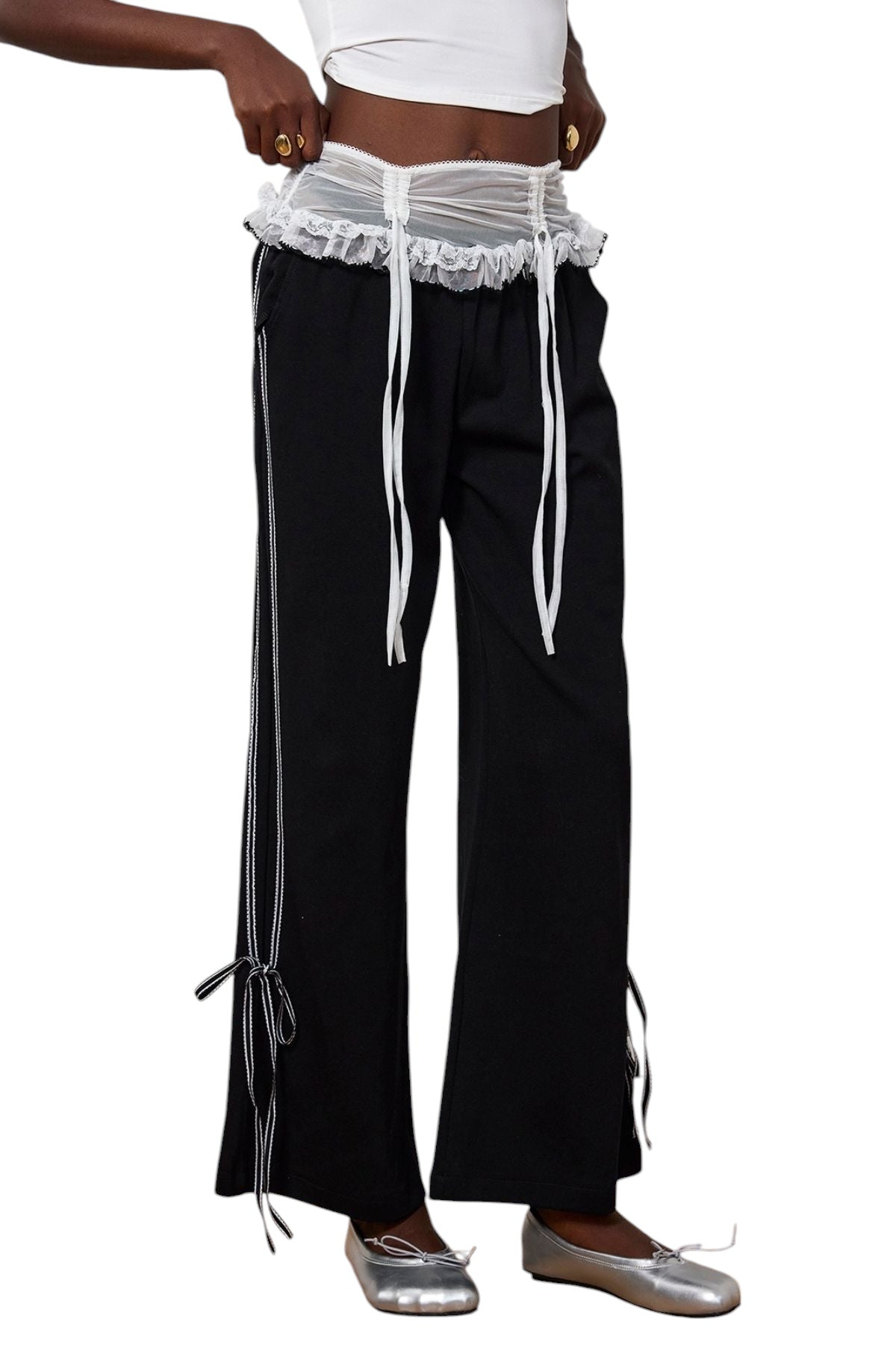 Dantel Fiyonklu Pantolon