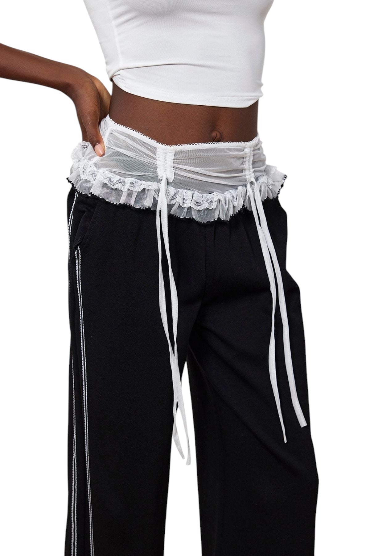 Dantel Fiyonklu Pantolon