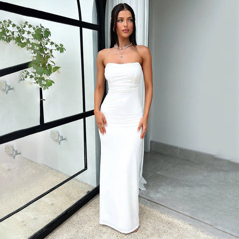 Léa Back-Tie Maxi elbise