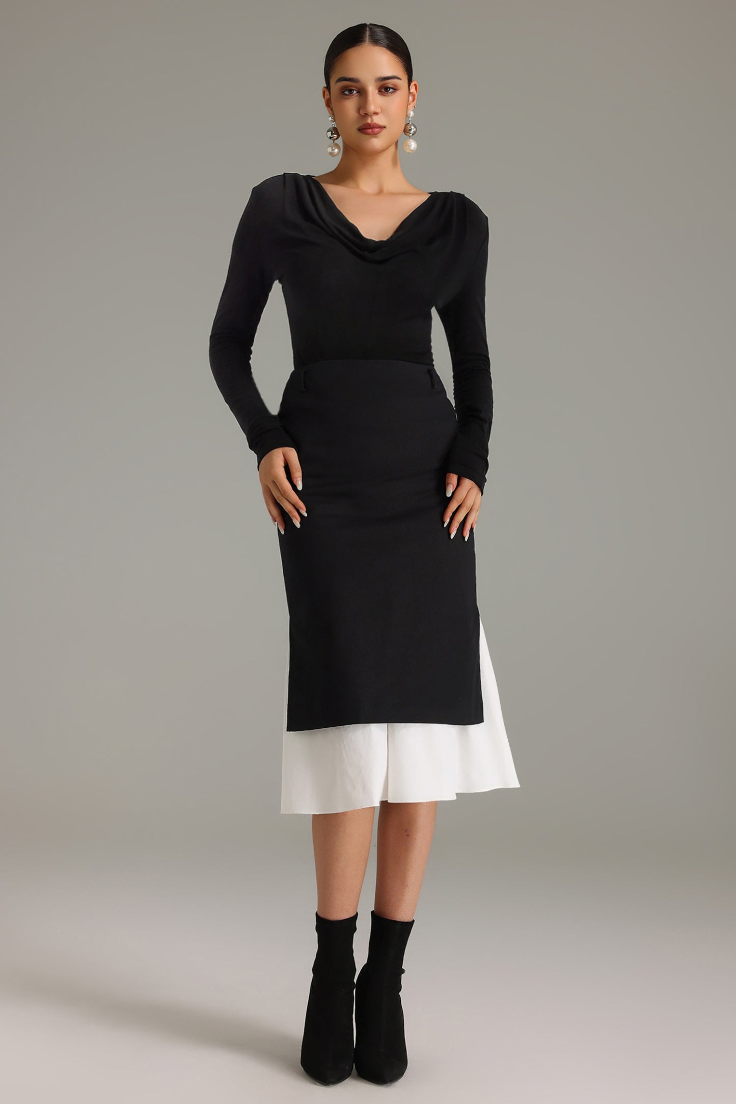 Starsha Salınan Yaka Uzun Kollu Bluz