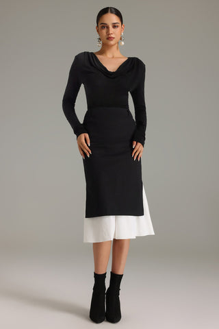 Starsha Salınan Yaka Uzun Kollu Bluz