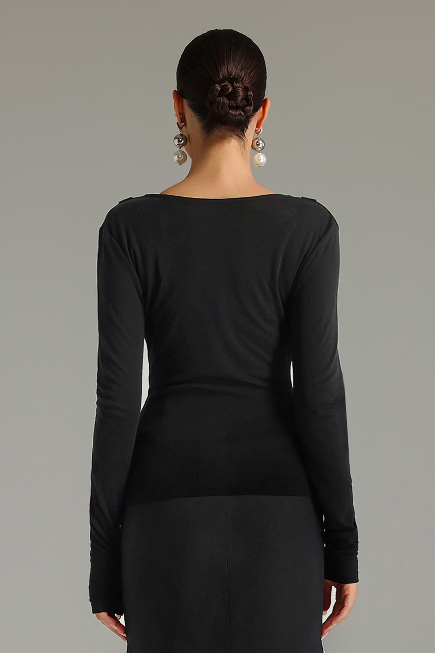 Starsha Salınan Yaka Uzun Kollu Bluz