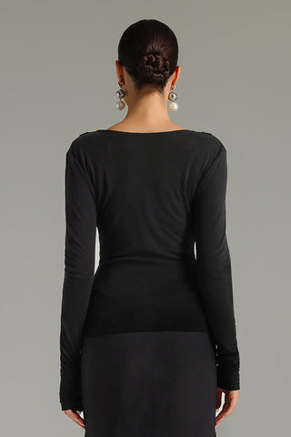 Starsha Salınan Yaka Uzun Kollu Bluz