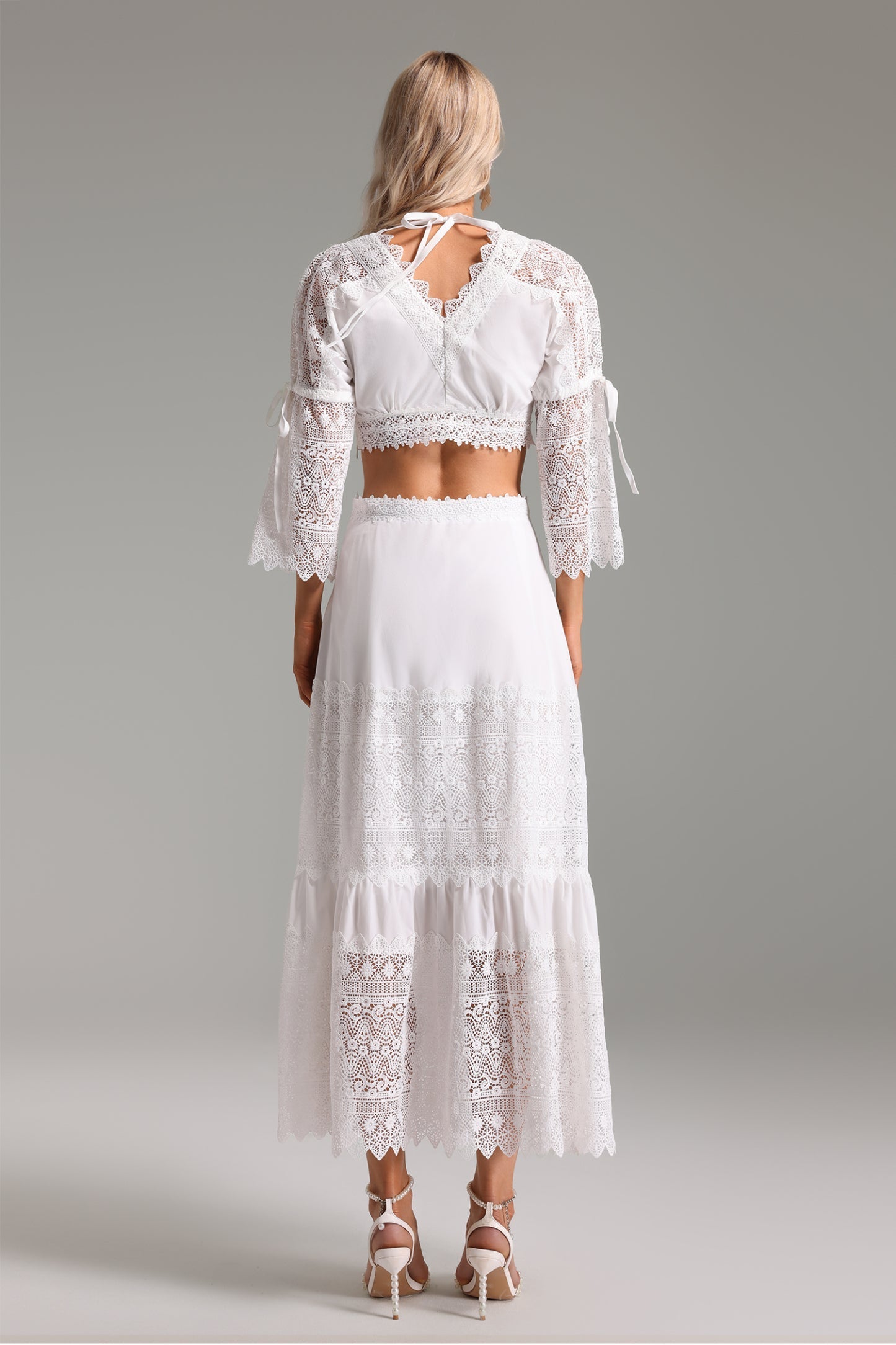 Xiacly V Yaka Maksi Elbise