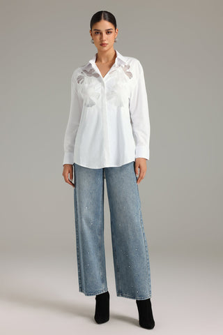 Zainab Çiçekli Dantel Gömlek