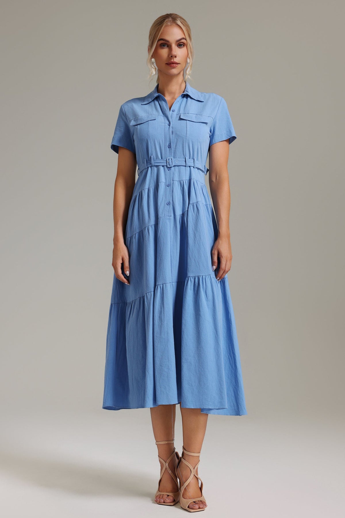 Zalea Gömlek Tarzı Maksi Elbise