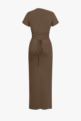 Katı Asimetrik Düğümlü maksi Elbise