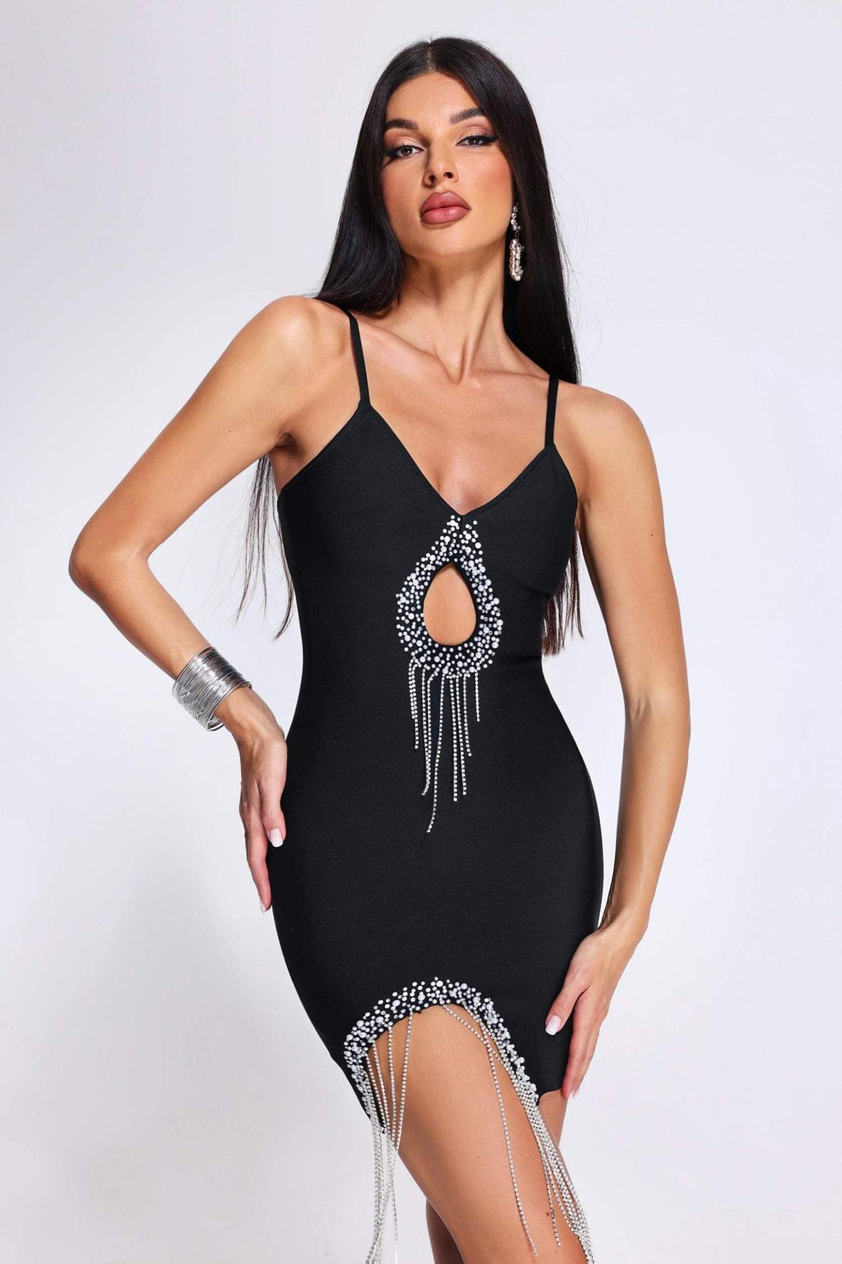 Naviya Mini Bağcıklı Bandaj Elbise