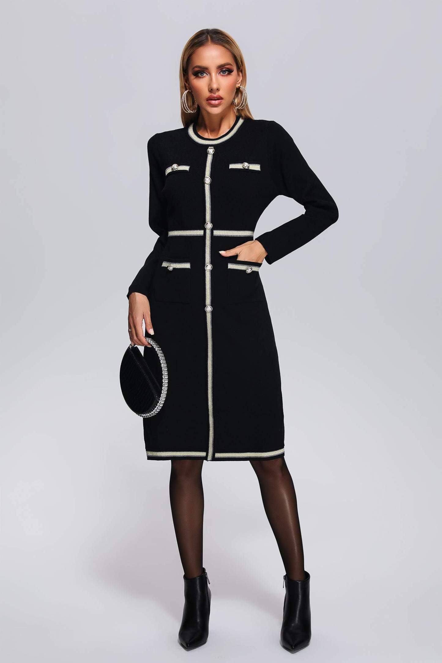 Magdalena Örgü Midi Elbise