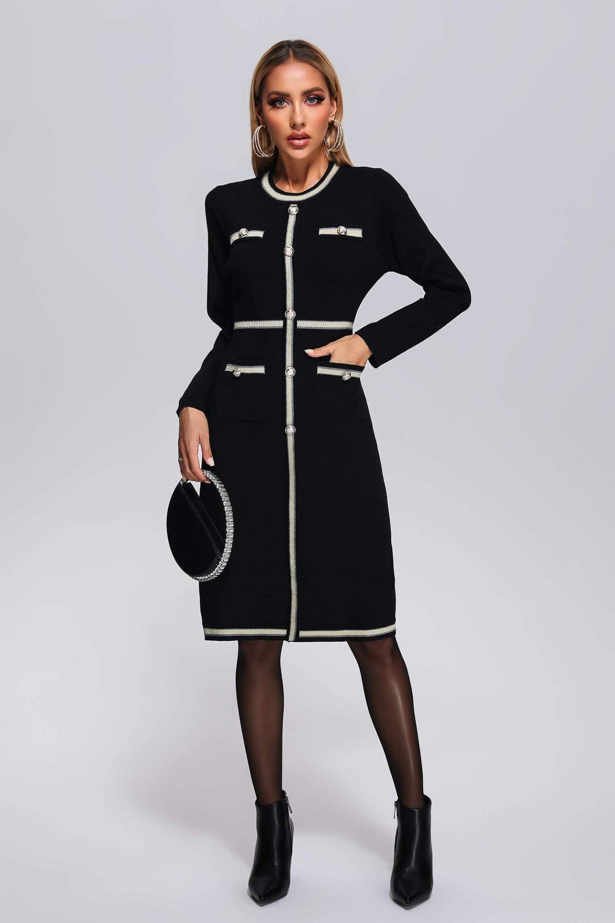 Magdalena Örgü Midi Elbise